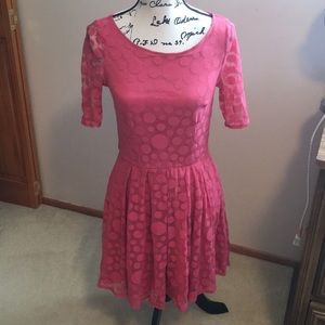 Lauren Conrad pink polka dot dress